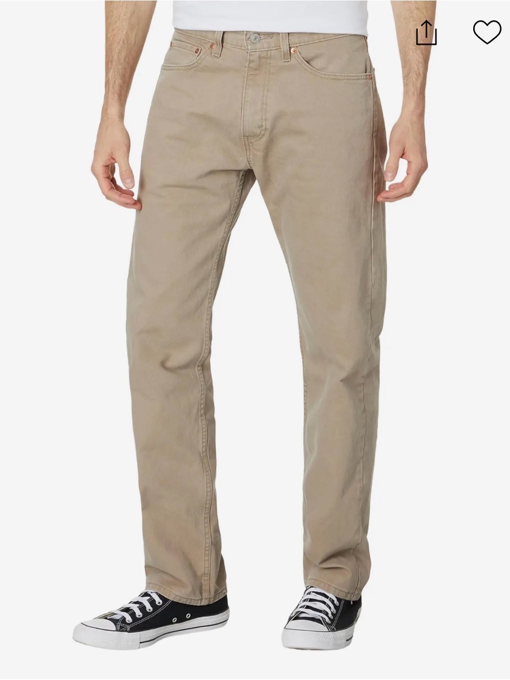 Levi's Neutral Tan Denim Jeans with Metal Button 33 W x 32 L